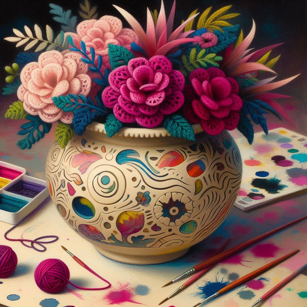 <lora:LapiCoherent:1.0> Matisse inspired vase w/roses 