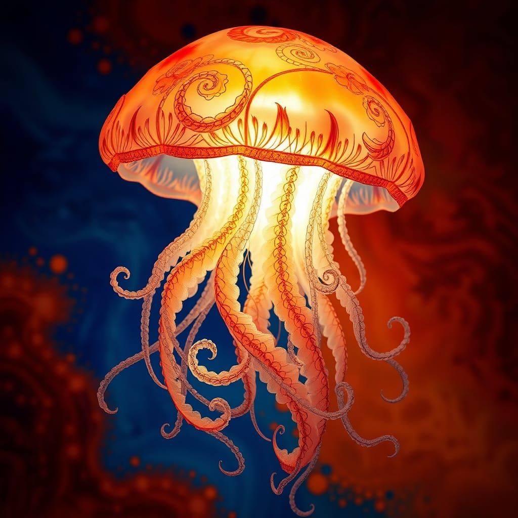 Fancy lamp in the shape of a jelly fish