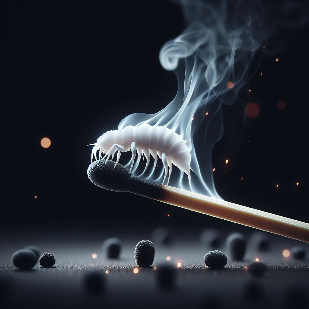Mole cricket made of smoke