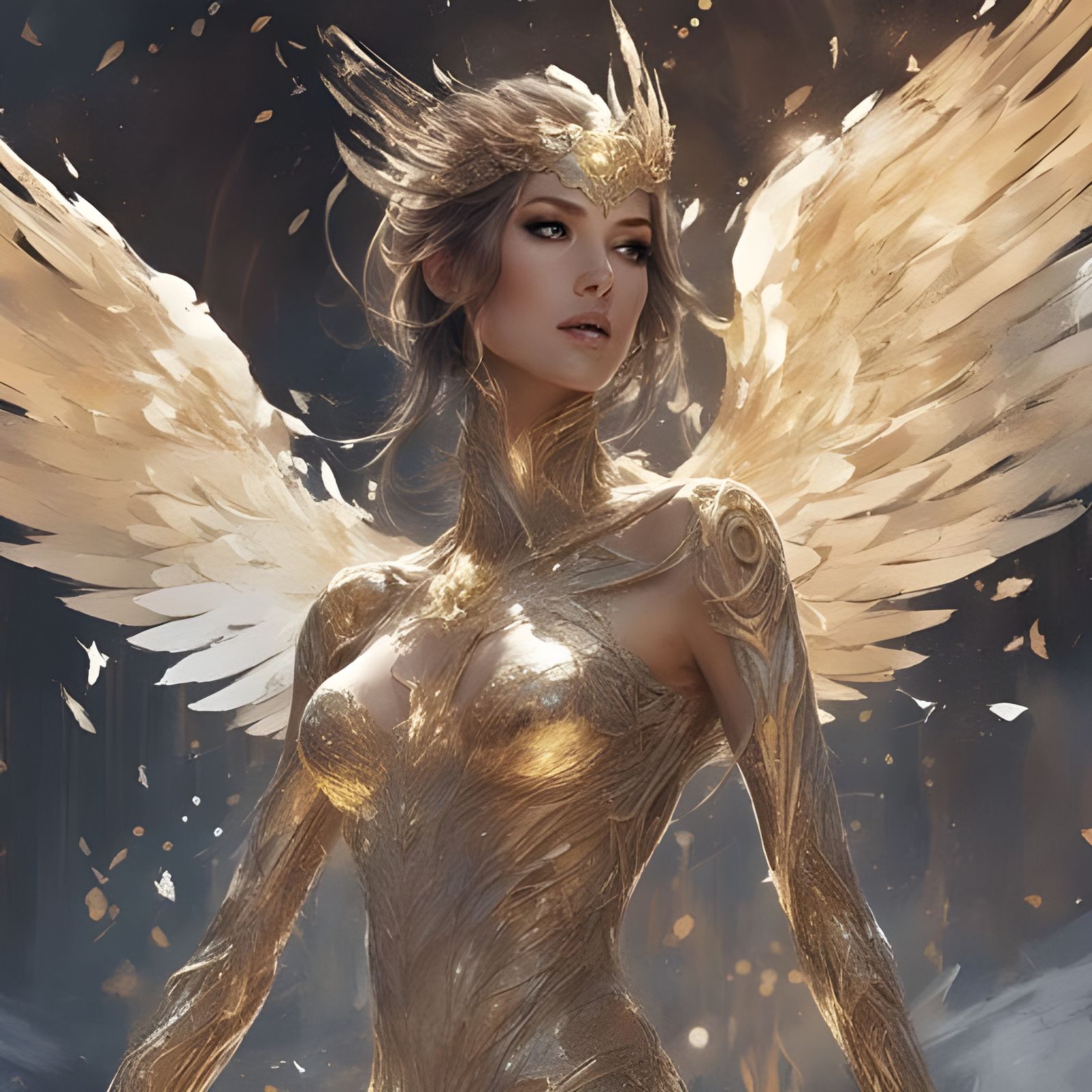 portrait of beautiful glittering angel