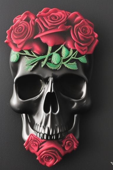 Skull with roses