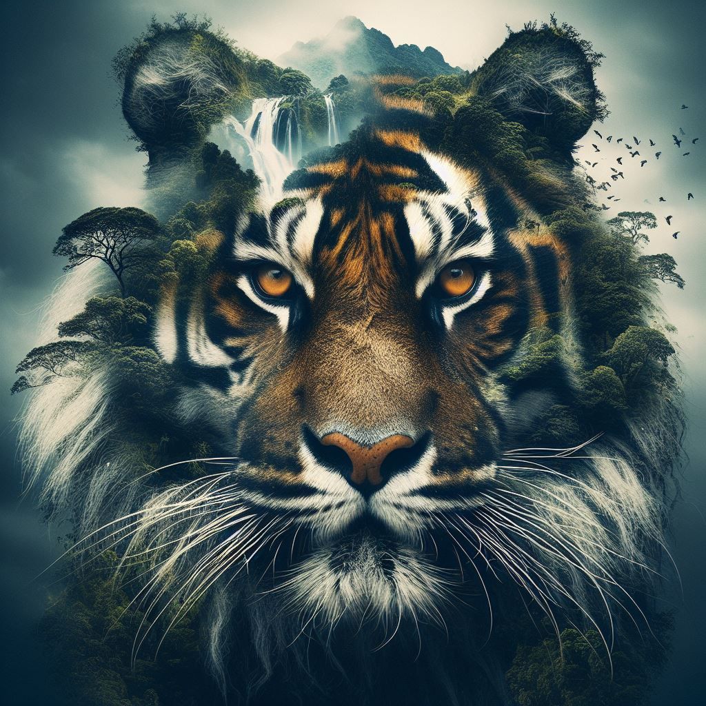 Tiger Double Exposure