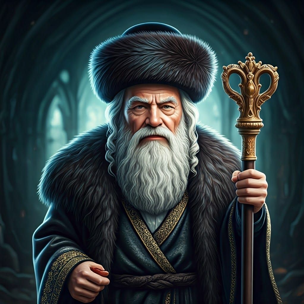 Majestic Rabbi in Mystical Realism