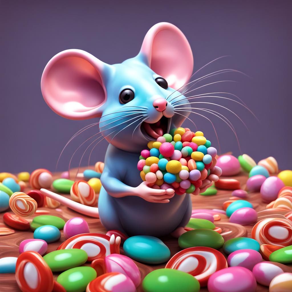 mouse with candy