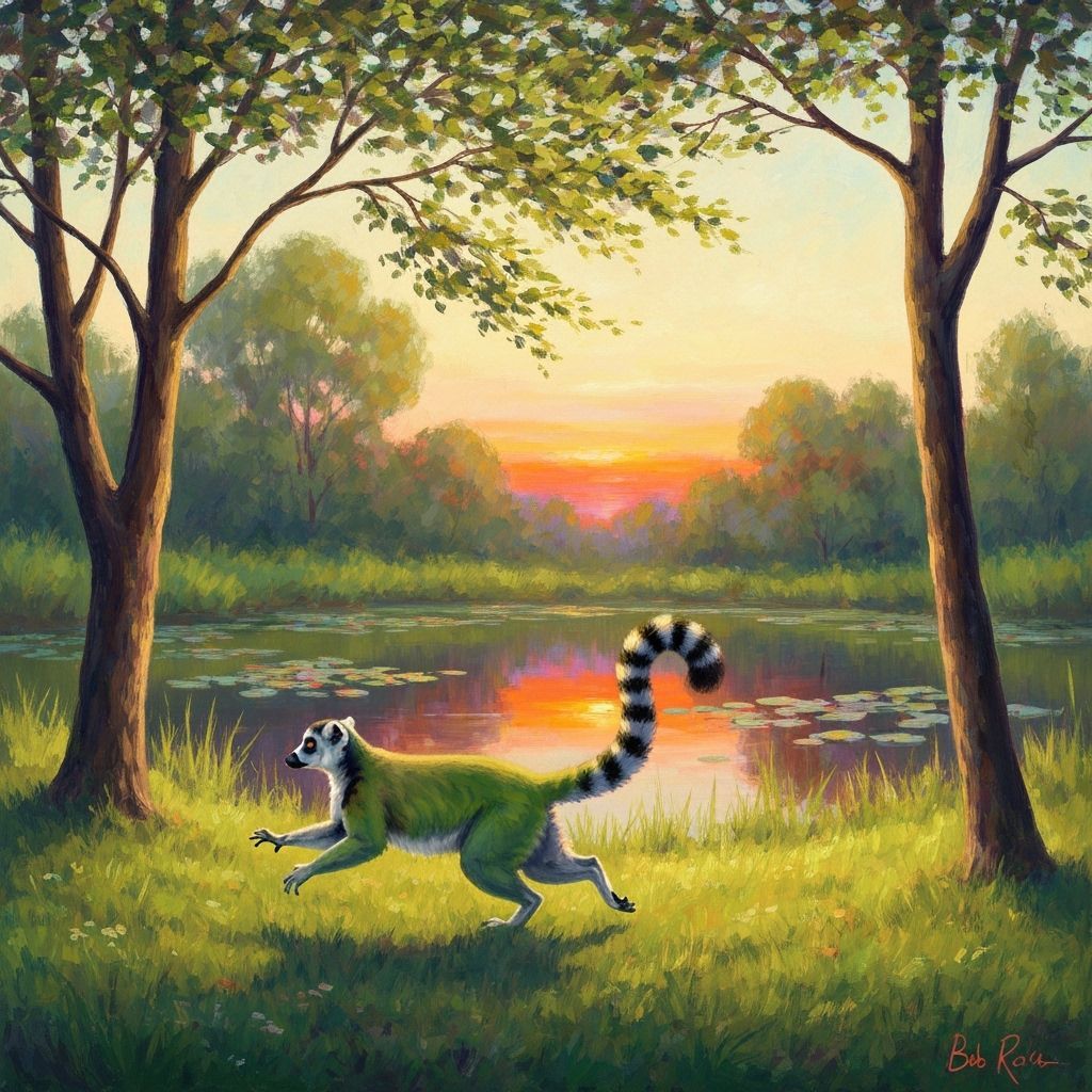 Lemur running in the wild