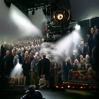 A thousand eyes look on as the steam train crashes through t...