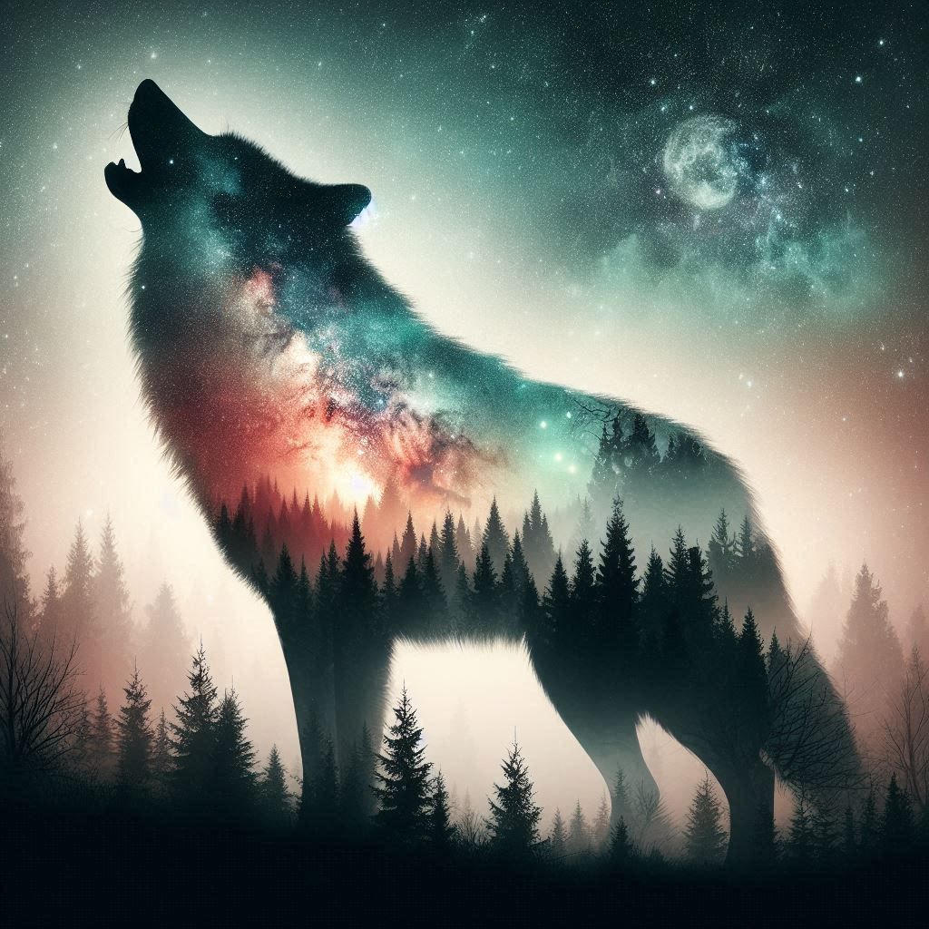 double exposure beautiful fantasy DALL-E 3 portrait landscap...