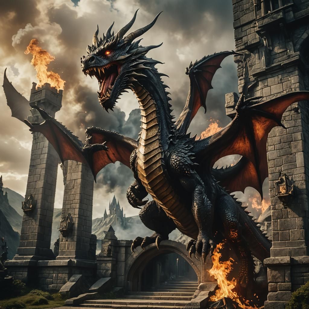 a dragon spewing flames 2