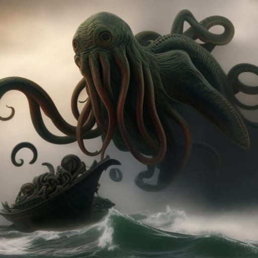 Cthulhu attack - AI Generated Artwork - NightCafe Creator