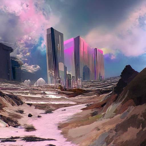 Dystopian space landscape