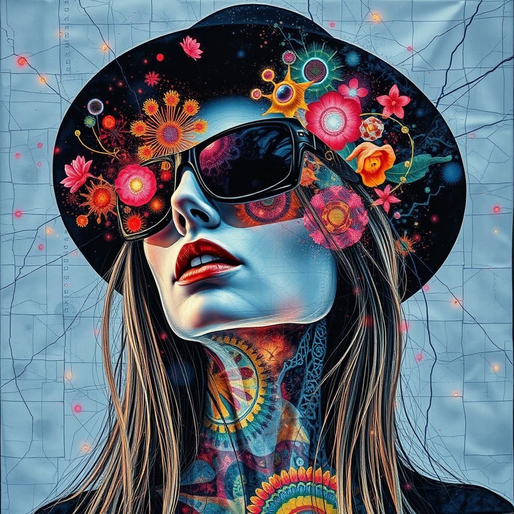 Portrait w/ sunglasses and hat.