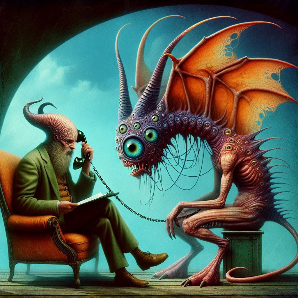 'Dragon seeing the therapist'