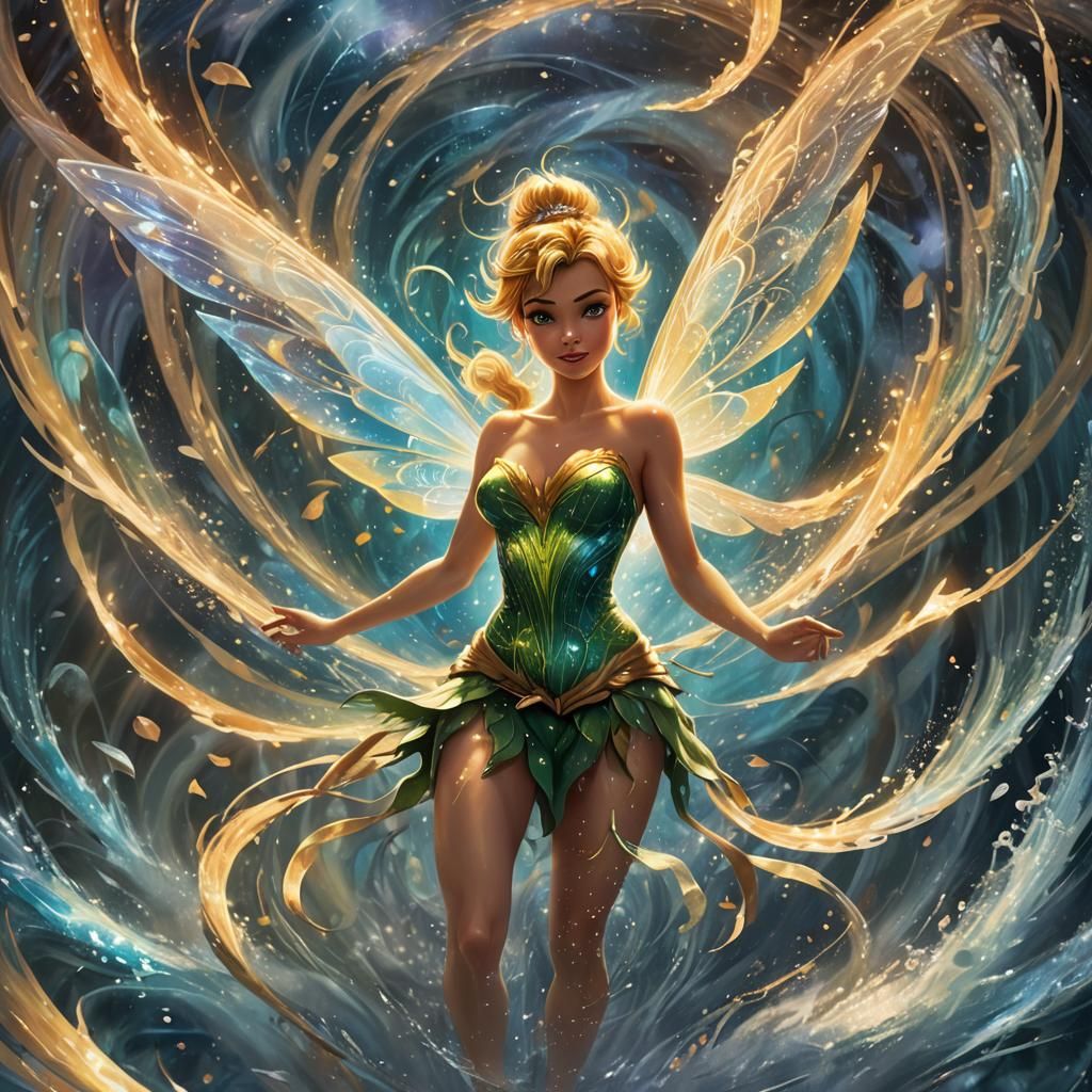 Tinker Bell harnessing the power of a hurricane