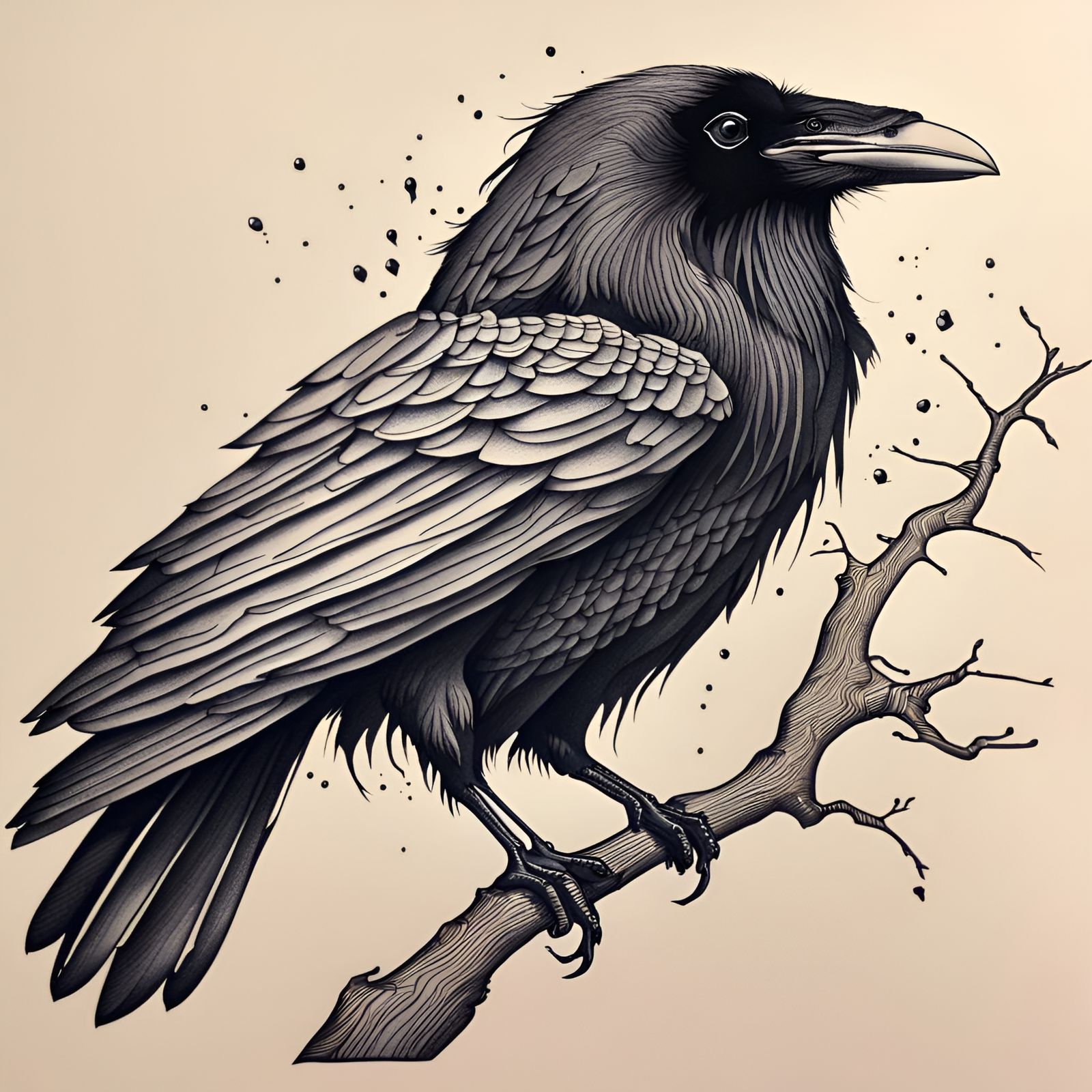 Raven - ink on paper