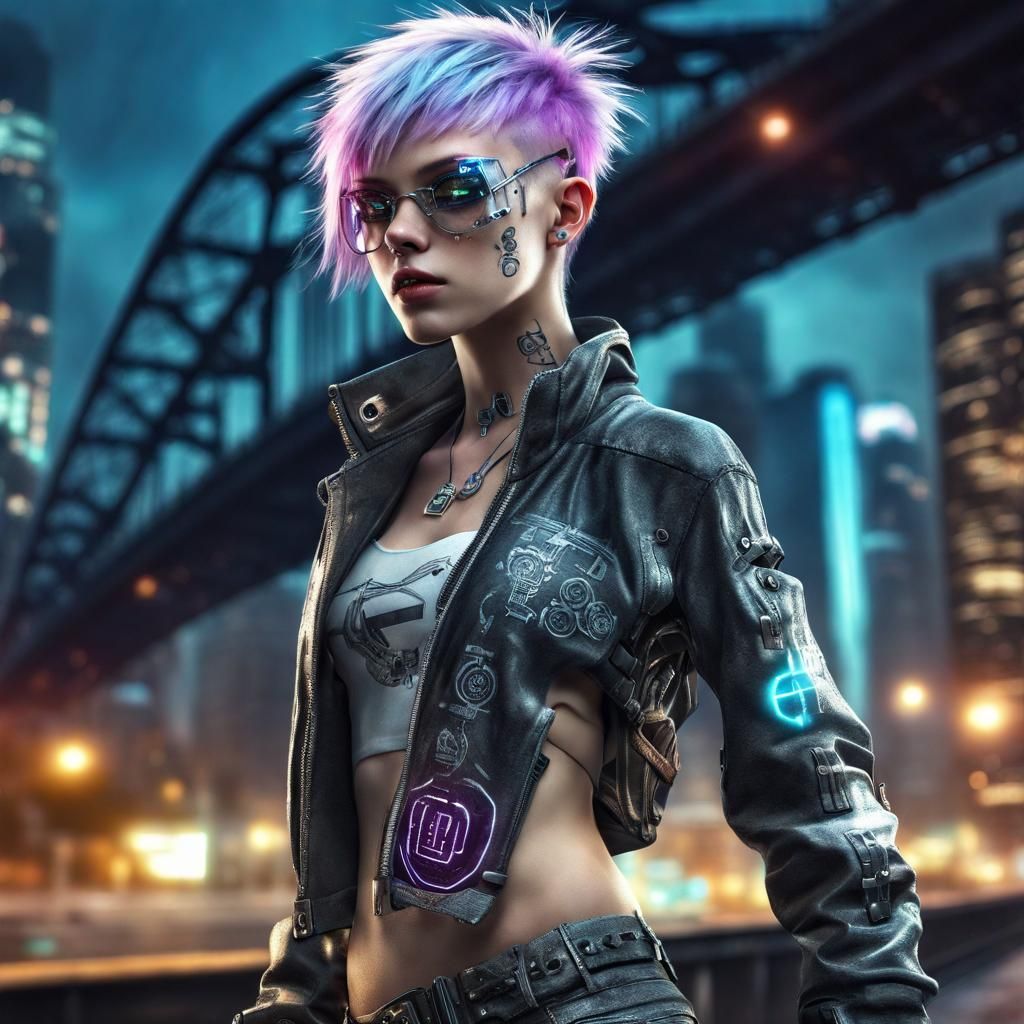 cyberware and short hair
