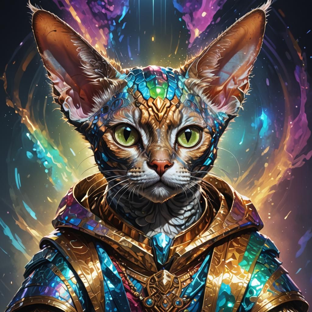 Cyber Devon Rex Cat Valkyrie Warrior 2 - AI Generated Artwork ...