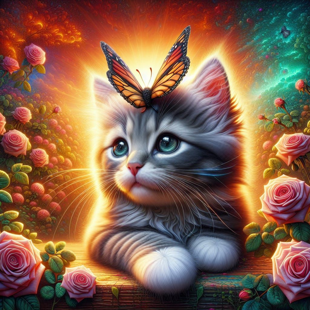 Cat and butterfly #2