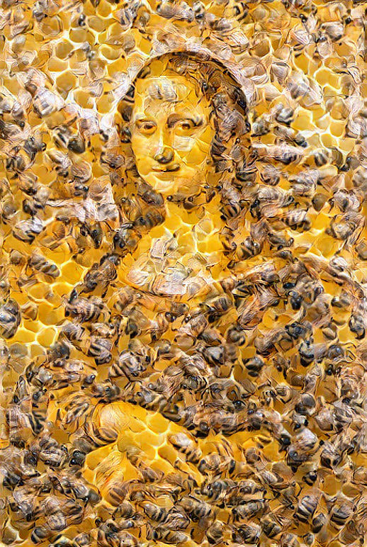 Mona Lisa covered in bees