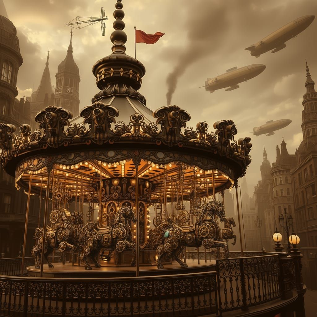 Steampunk inspired Brass Carousel   by @AnC