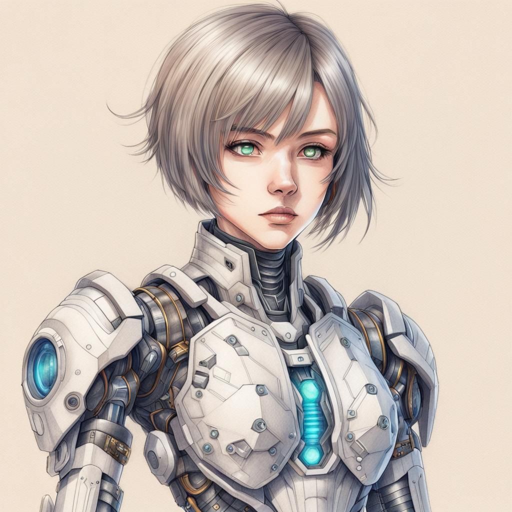 A scifi anime girl pencil sketch...