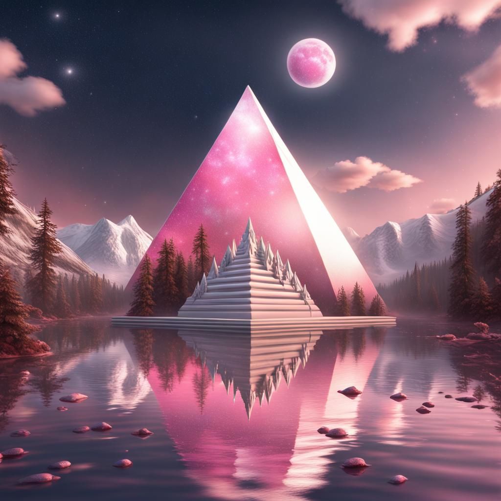 Pink Pyramid - Ai Generated Artwork - Nightcafe Creator