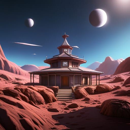 Diamond House on Saturn AI Generated Artwork NightCafe Creator