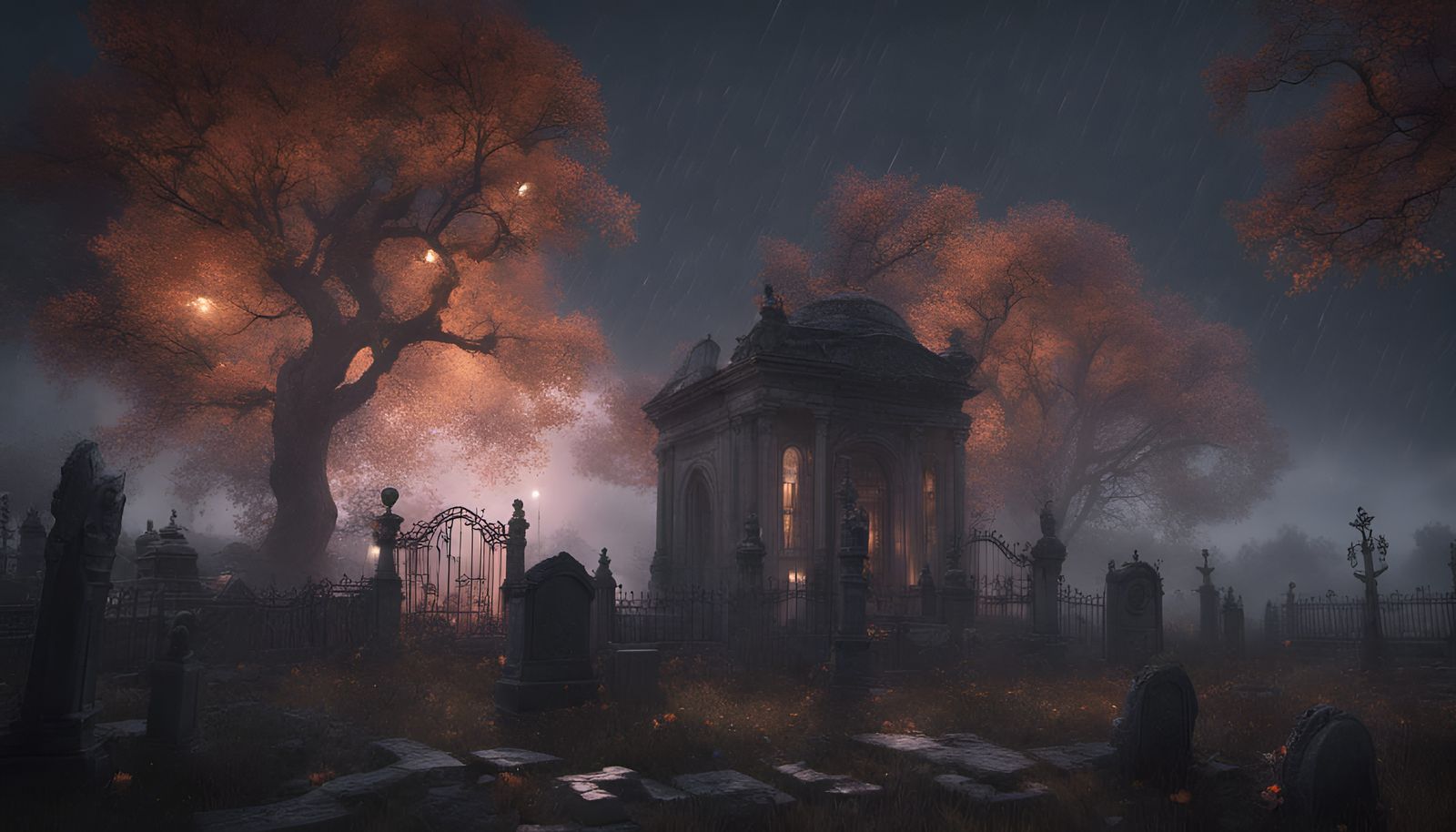 Midnight mausoleum - AI Generated Artwork - NightCafe Creator