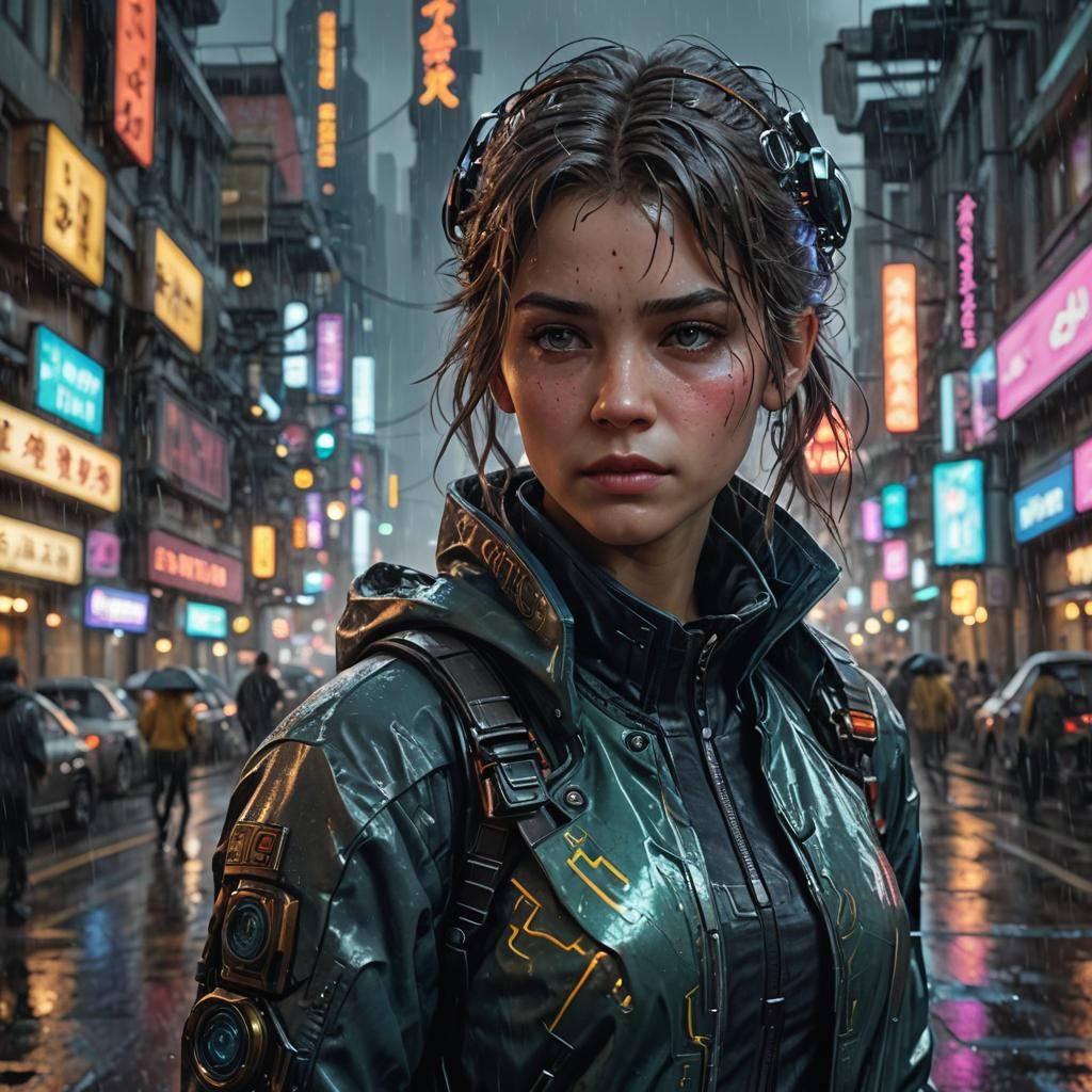 An heroine in a cyberpunk city - AI Generated Artwork - NightCafe Creator