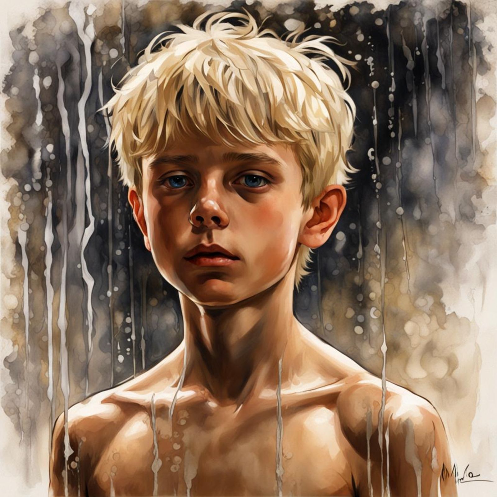 dynamic beauty moment (front of 1.4) ( blond boy 12yo body abs 1.5