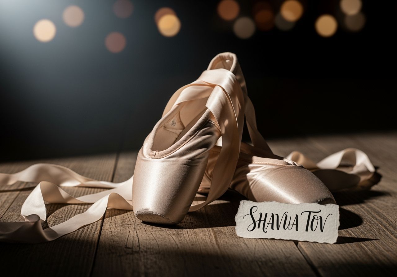 Elegant Ballet Pointe Shoes on Rustic Floor