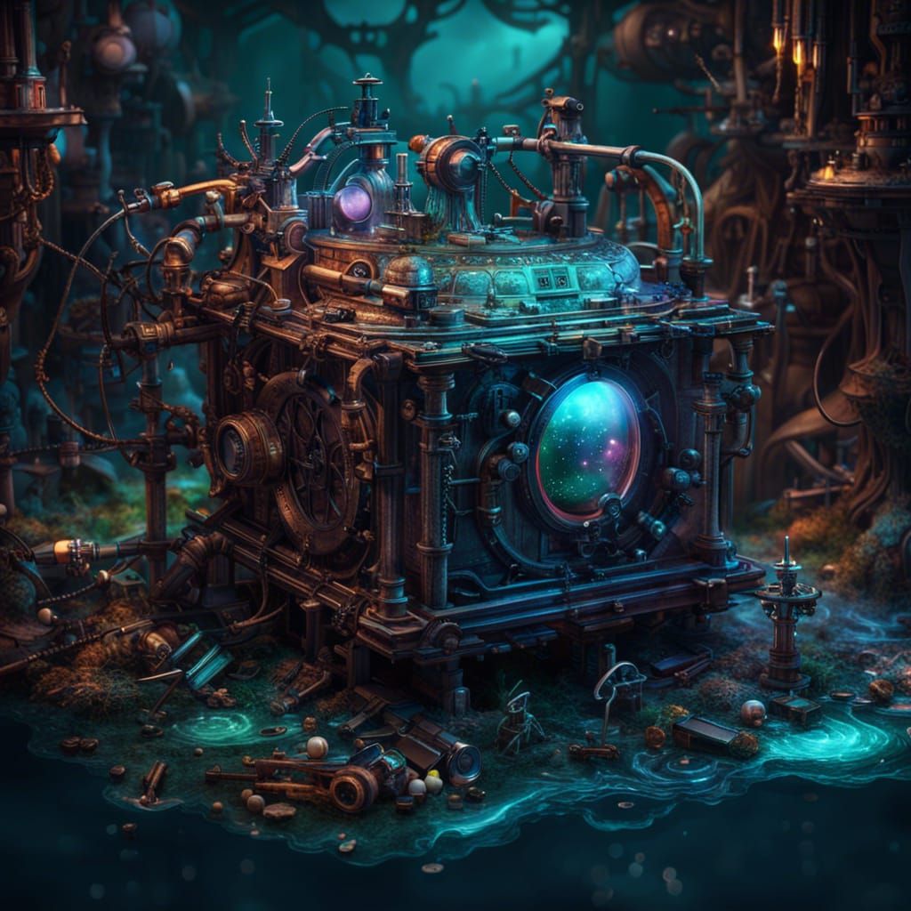 Apstract time machine,komplex look ful of tiny parts and ant...
