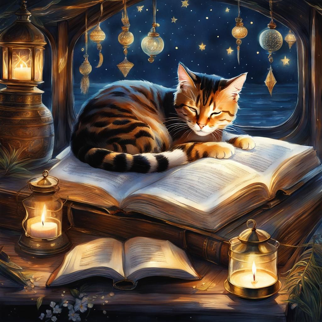 Sleepy ship's cat