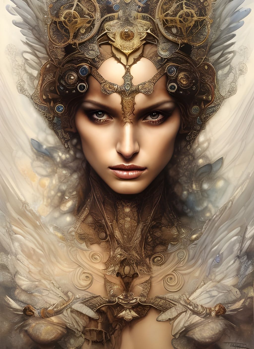 angelic goddess with exotic jewelry in light coded astral realm - AI ...