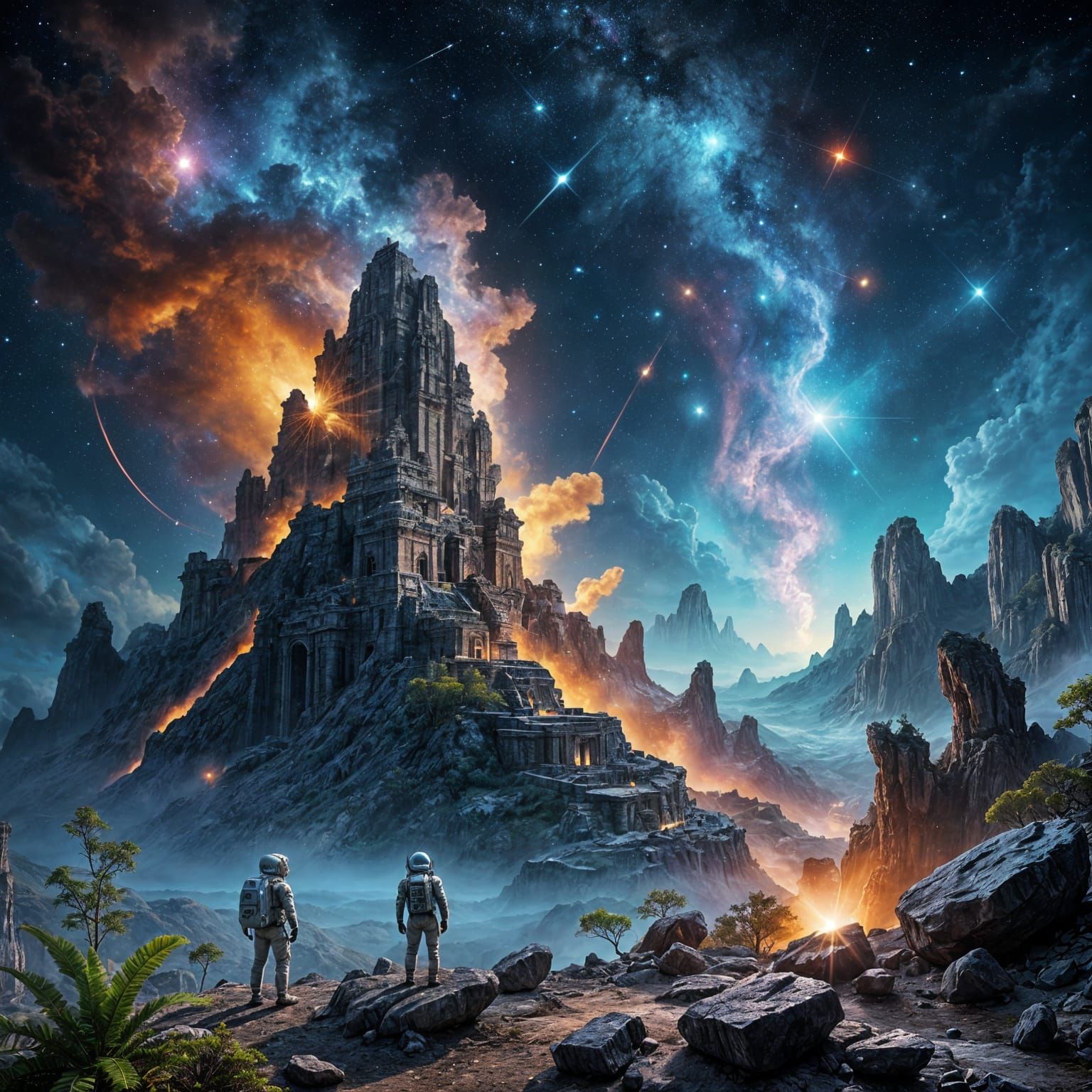  Astronauts discovering an ancient Alien civilization city.   by @Dreamer in Hell