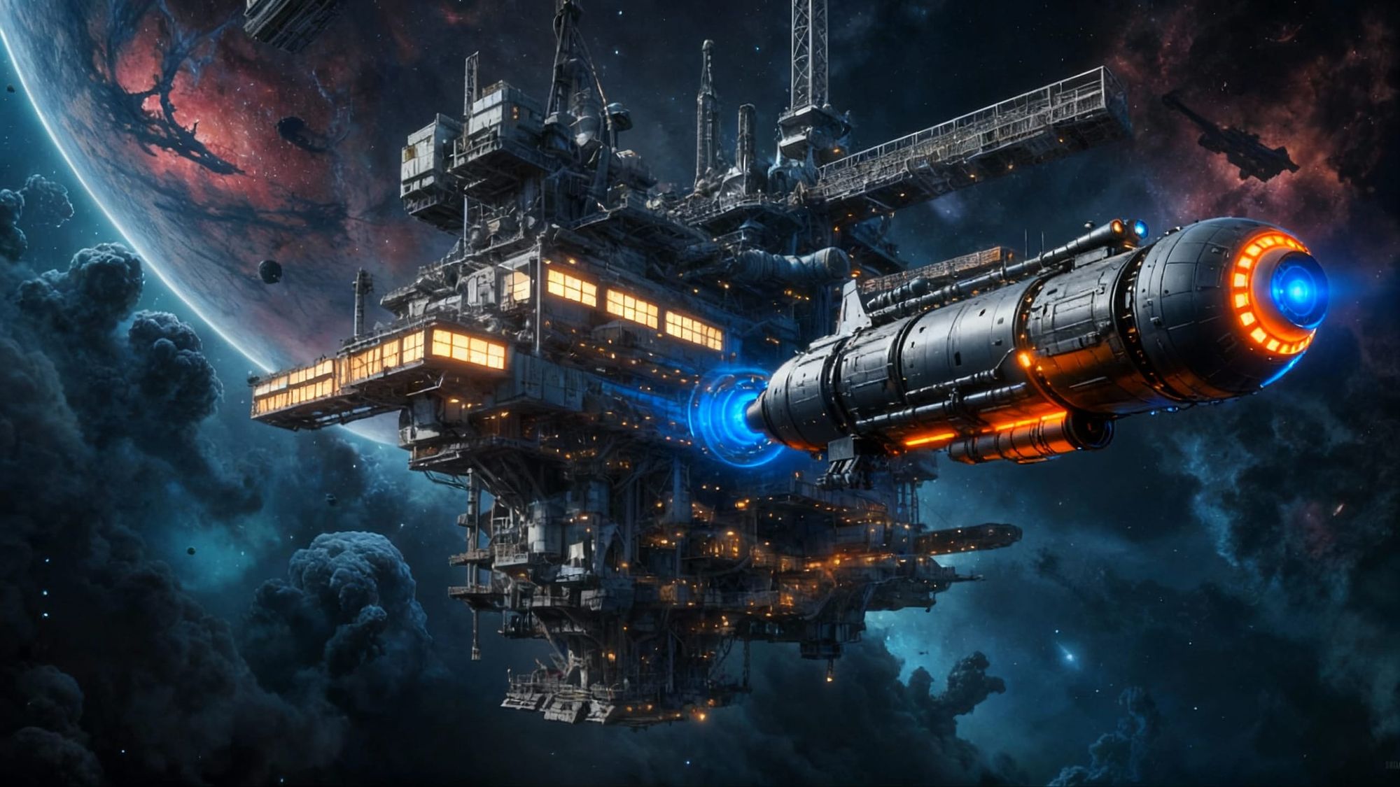 Docking at the space station 