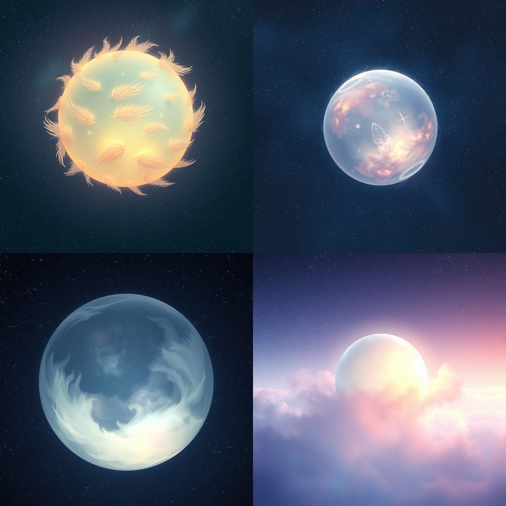 Ethereal Sadness: A Sphere in Starry Sky