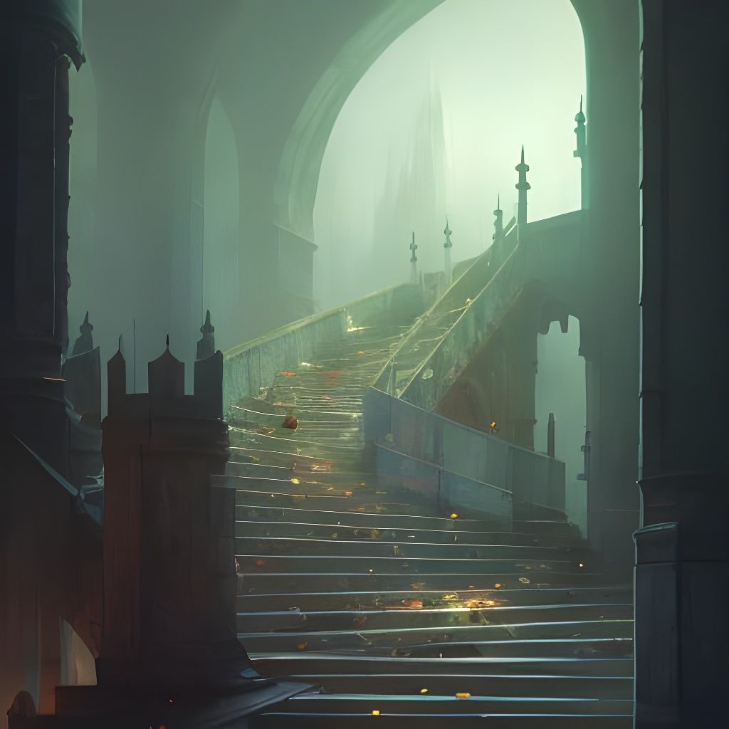 Staircase to the forbidden wing... - AI Generated Artwork - NightCafe ...