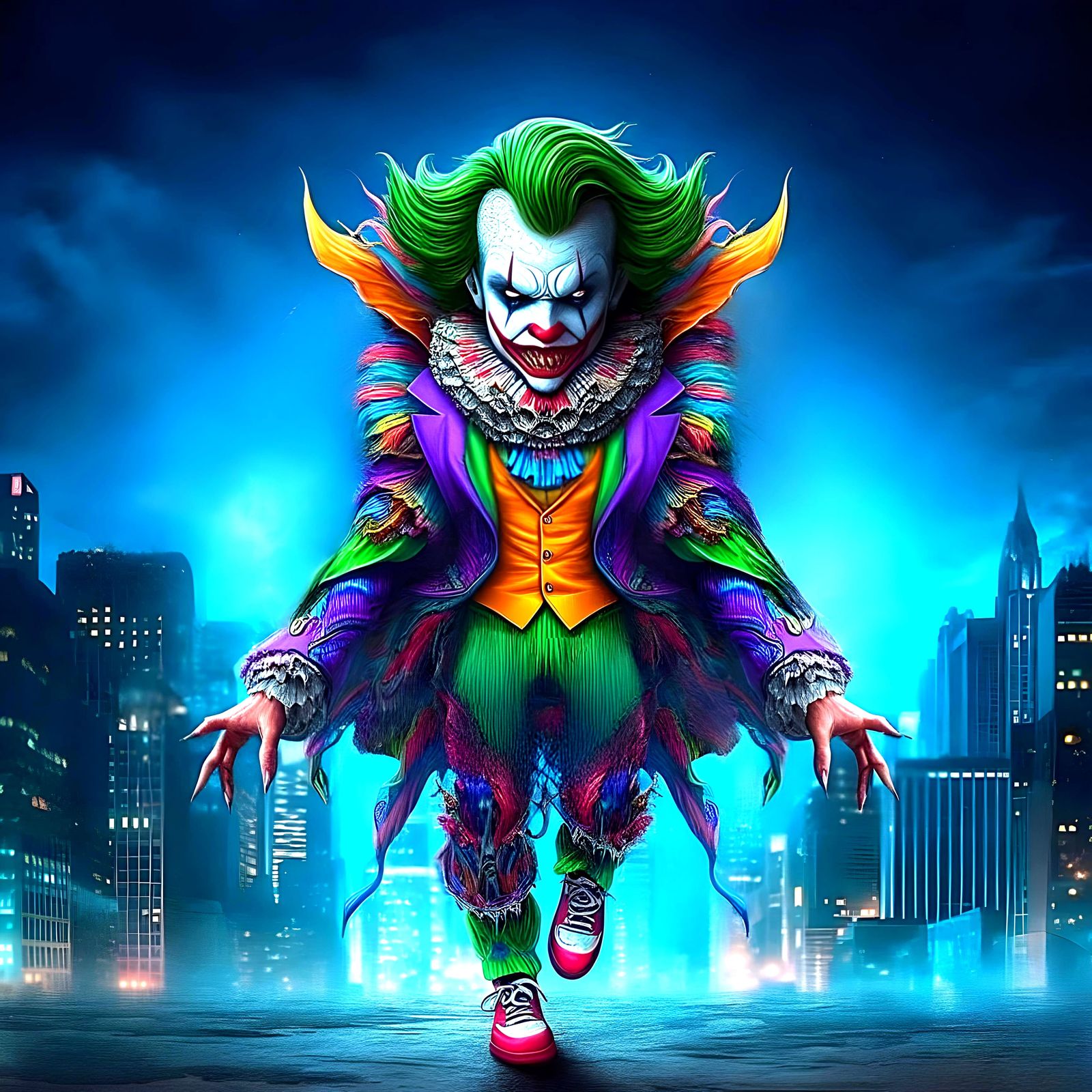 Gotham’s Grinning Nightmare: Joker + Pennywise Fusion