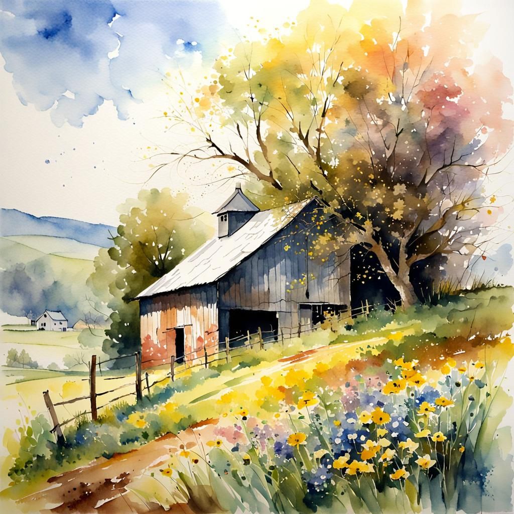 Old barn on the hill