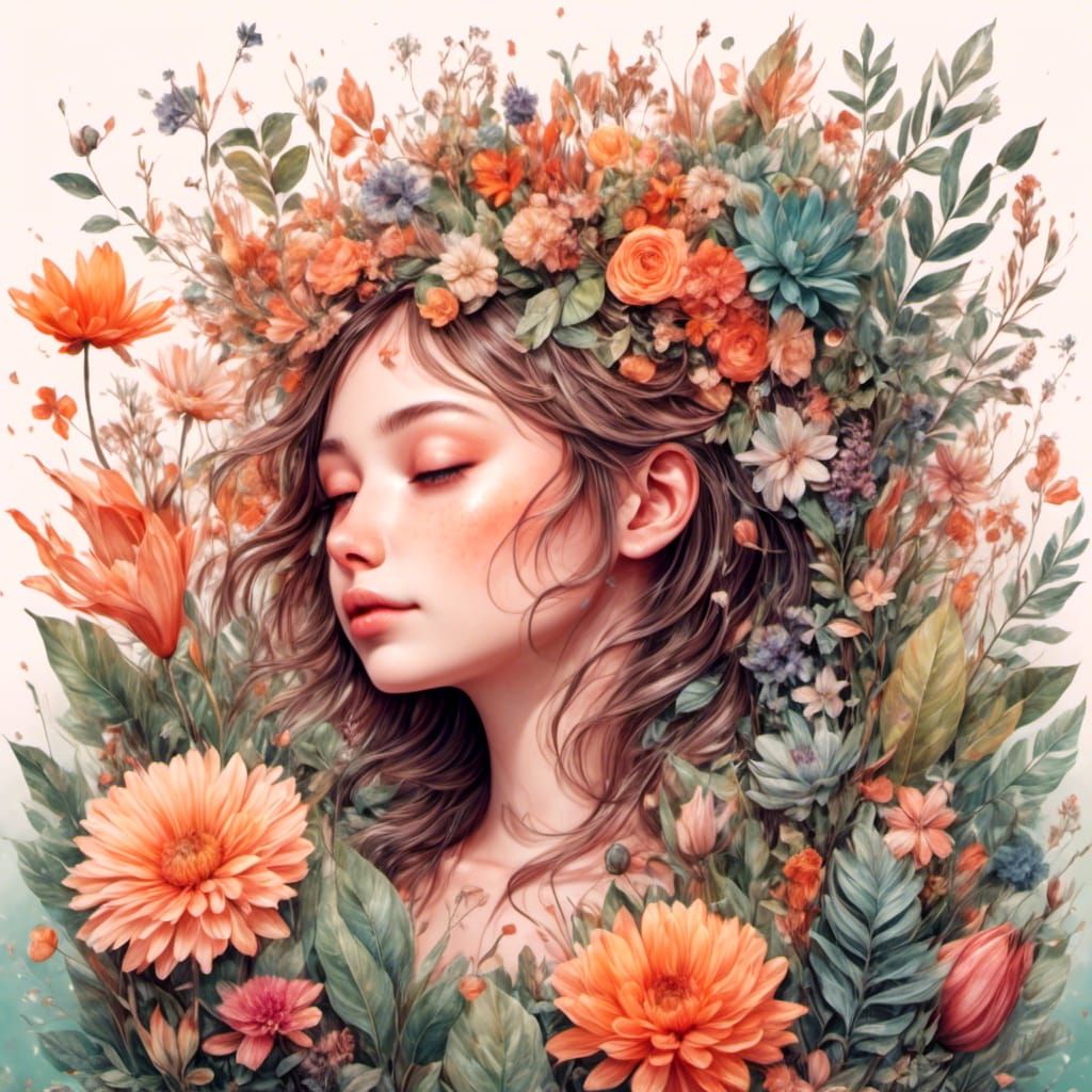 Botanical Watercolor Calendar Design with Floral Elements