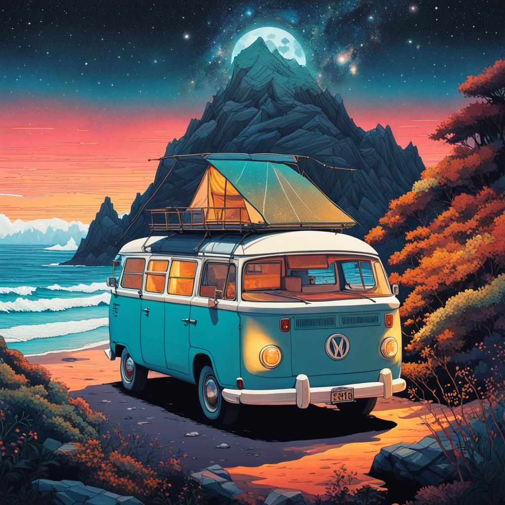 My dreamy perfect camping spot, version 1 of 3 AI Generated Artwork