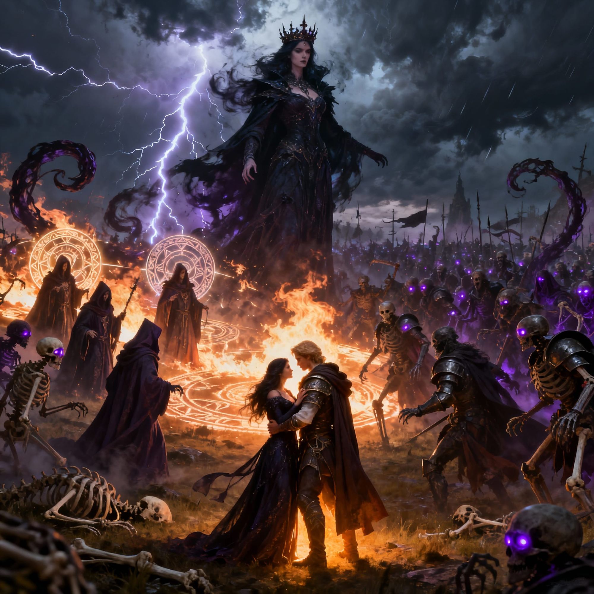 Forbidden love between the necromancer queen and the arch-mage's apprentice. 3