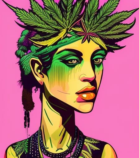 Weed Girl - AI Generated Artwork - NightCafe Creator