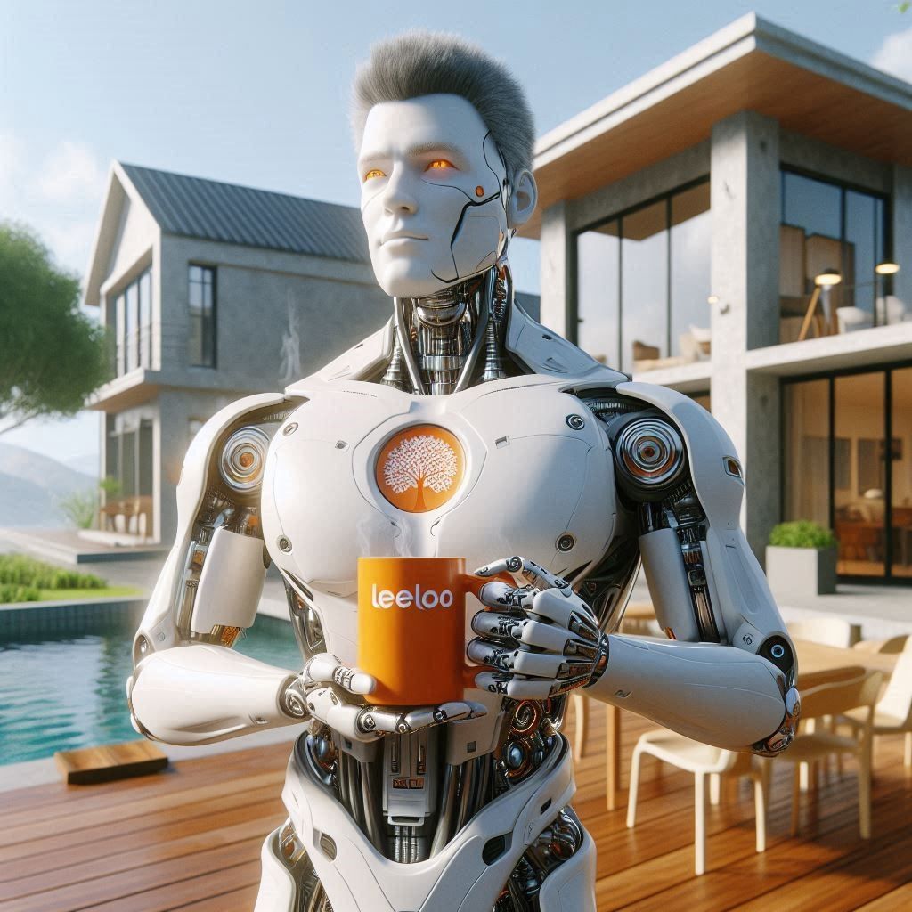 A bionic man enjoying his coffee