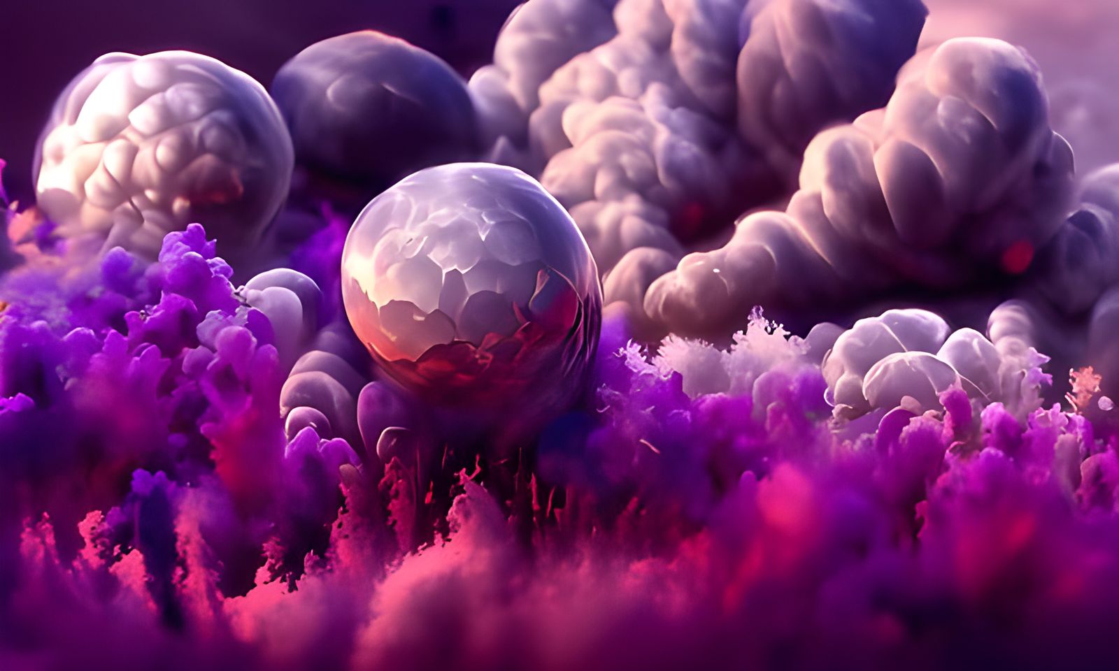 Purple Thunderstorm in Kinetic Pointillism Style