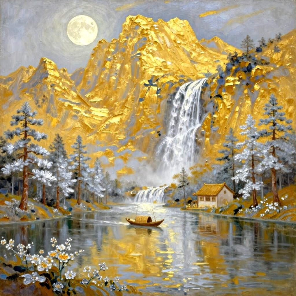 Silver and gold landscape