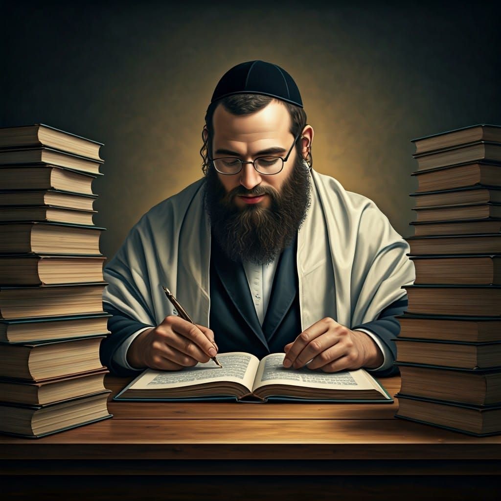 Haredi Youth Studying Sacred Texts with Devotion