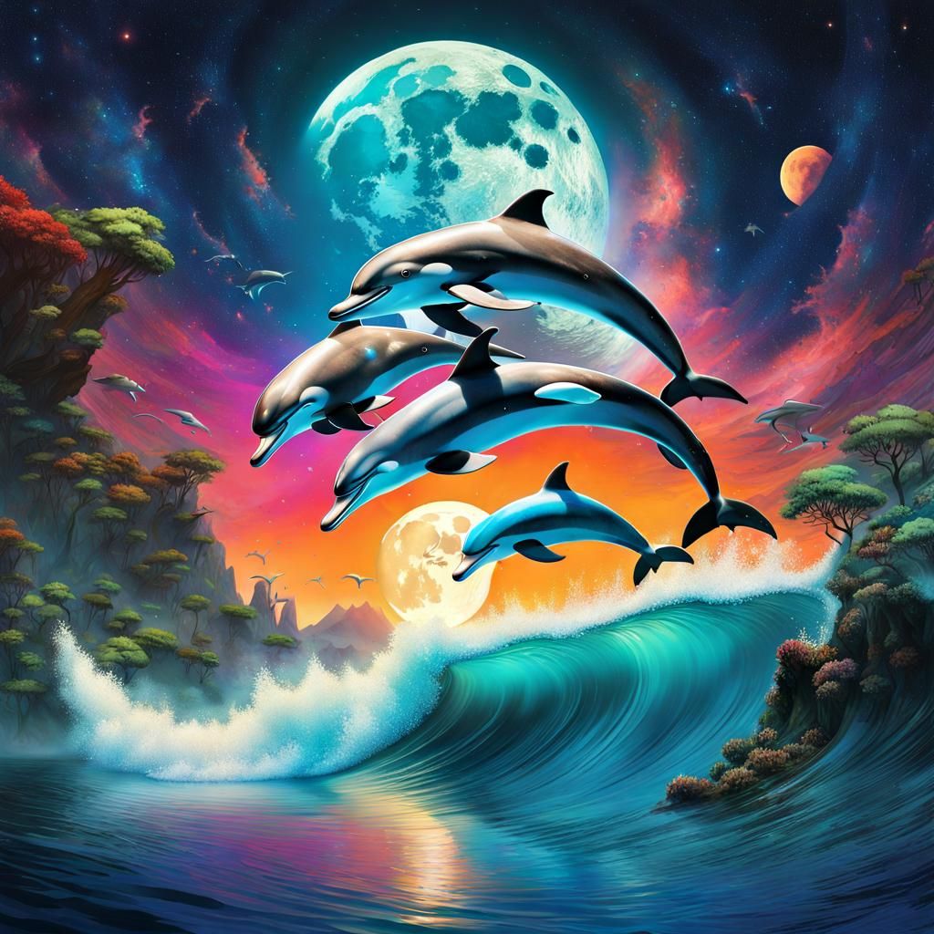 Dolphins - AI Generated Artwork - NightCafe Creator