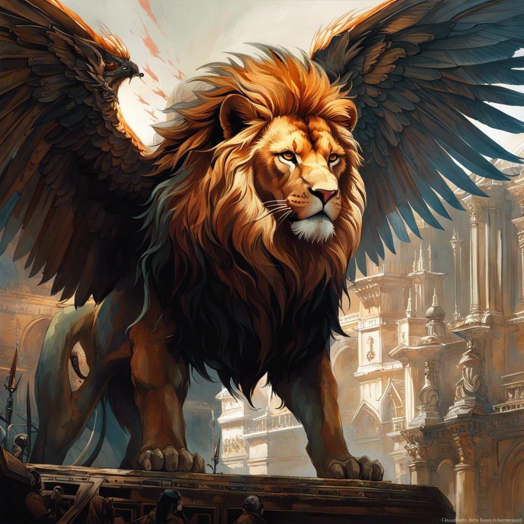 Grand Winged Lion  by @rraheb