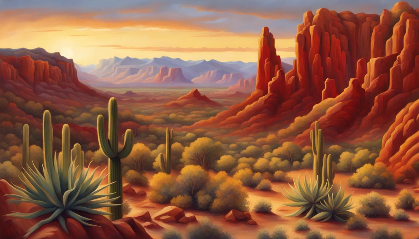 16k resolution, art by Georgia O'Keeffe, Albert Bierstadt, m...
